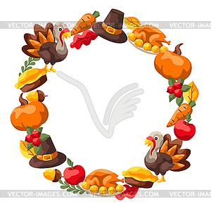 Happy Thanksgiving Day frame - vector clip art