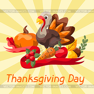 Happy Thanksgiving Day background - vector image