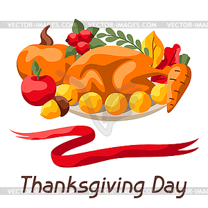 Happy Thanksgiving Day background - vector clipart