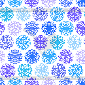 Winter pattern with snowflakes - vector image