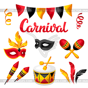 Carnival party seamless pattern with celebration - vector clip art