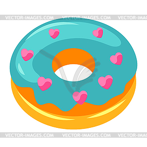 Donut with hearts - vector image