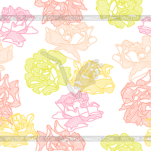 Seamless pattern with roses - vector image