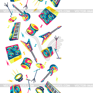 Pattern with musical instruments - vector image