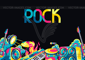 Background with musical instruments - vector clipart