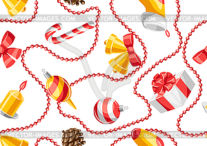 Merry Christmas seamless pattern - vector image