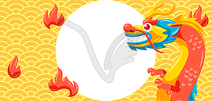 Card with Chinese dragon - vector clipart