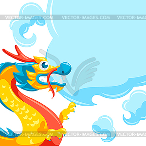 Card with Chinese dragon - vector image