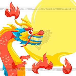 Card with Chinese dragon - vector clip art