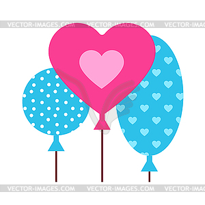 Balloons with hearts - vector clipart