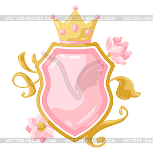 Princess shield - color vector clipart