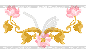 Floral decorative frame - color vector clipart