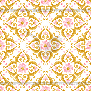 Ceramic tile pattern with lotus - vector clipart