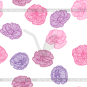 Seamless pattern with poppies - vector image