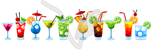 Alcohol cocktails icon set - vector clip art