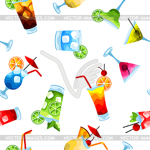 Alcohol cocktails seamless pattern - vector clipart