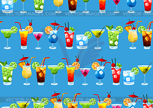 Alcohol cocktails seamless pattern - vector clip art