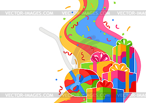 Background with gift boxes - royalty-free vector clipart