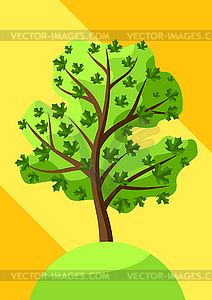 Summer tree with green leaves - vector clipart