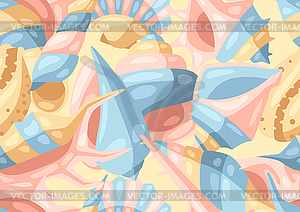 Seamless pattern with seashells - vector clipart