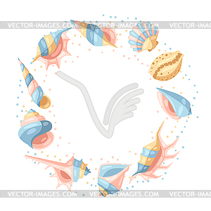 Frame with seashells - vector clip art