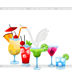 Background with alcohol cocktails - vector clip art