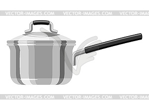 Steel cooking saucepan - royalty-free vector image