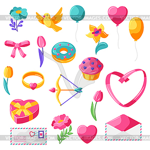 Happy Valentine Day set - vector clipart