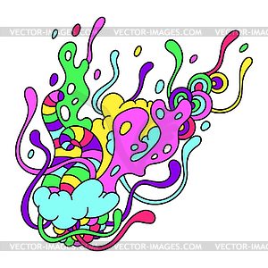 Print with slime and tentacles - vector clipart