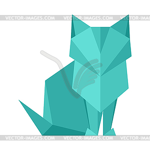 Оригами кошка - векторный дизайн