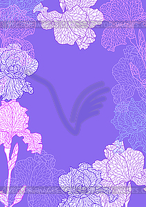 Seamless pattern with violet irises - vector clip art