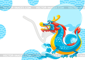 Card with Chinese dragon - vector image