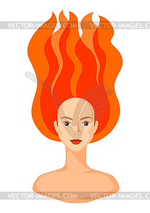 Girl with red hair - vector EPS clipart