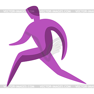 Running man silhouette - vector image