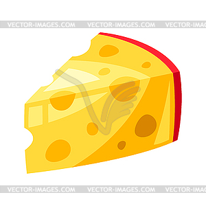 Stylized cheese slice - vector image