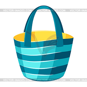 Female striped beach bag - vector clip art