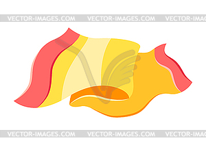Female yellow scarf - vector clip art