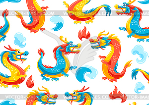 Seamless pattern with Chinese dragons - vector clipart