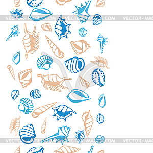 Seamless pattern with seashells - vector clipart