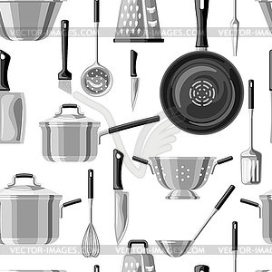 Seamless pattern with kitchen utensils - vector clipart