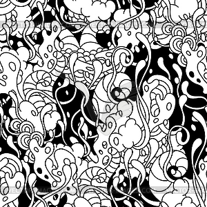 Seamless pattern with slime and tentacles - vector image