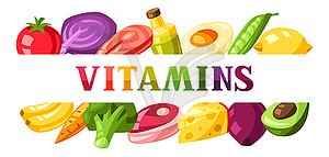 Vitamin food sources  - vector image