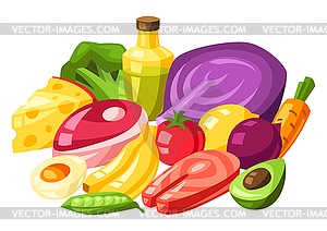 Vitamin food sources  - royalty-free vector image