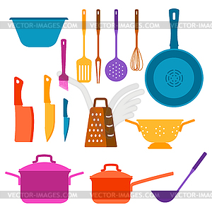 Set of kitchen utensils - royalty-free vector image