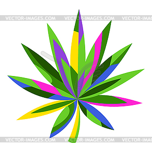 Stylized palm leaf - color vector clipart