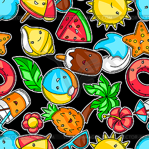 Seamless pattern with summer items - vector clip art