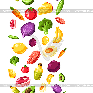 Vitamin food sources seamless pattern - vector clipart