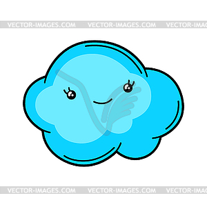 Kawaii cute cloud - vector image