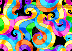 Seamless pattern with abstract colored swirls - vector clipart