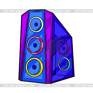 Gaming computer. Cyber sports, computer games, fun - vector clip art